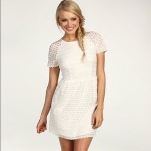 Ivory lace short sleeve Free People dress